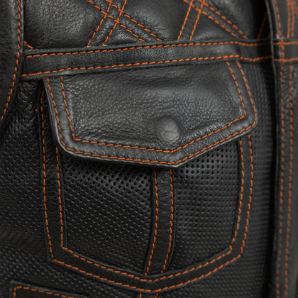 Ladies Perforated Bonnie Vest: The Bonnie has a shorter more traditional cut than our standard women's club vest