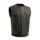 Men's Hornet Vest: Features:True to sizeClub style with roll-up collar, covered snaps and cropped center zipperHoney comb qui