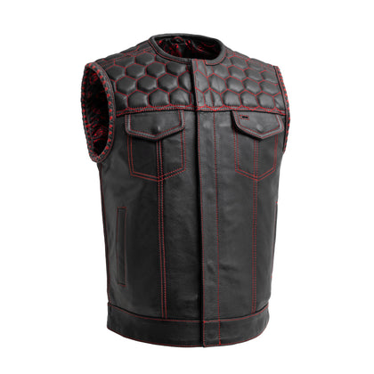 Men's Hornet Vest: Features:True to sizeClub style with roll-up collar, covered snaps and cropped center zipperHoney comb qui