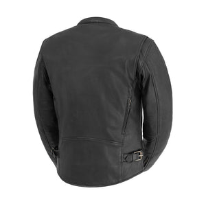 Men's Indy Leather Jacket: Features:

True Fit - order same size as your tee shirt
Scooter style w/ banded collar
Center zipp