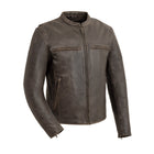 Men's Indy Leather Jacket: Features:

True Fit - order same size as your tee shirt
Scooter style w/ banded collar
Center zipp