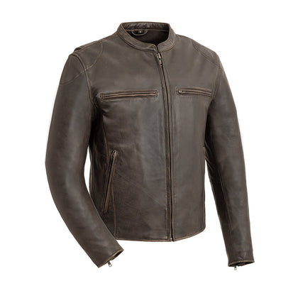 Men's Indy Leather Jacket: Features:

True Fit - order same size as your tee shirt
Scooter style w/ banded collar
Center zipp