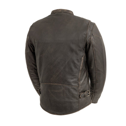 Men's Indy Leather Jacket: Features:

True Fit - order same size as your tee shirt
Scooter style w/ banded collar
Center zipp