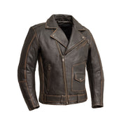 Wrath Men's Motorcycle Leather Jacket: Looking for a stylish vintage motorcycle leather jacket? Then the New Wrath Motorcycle