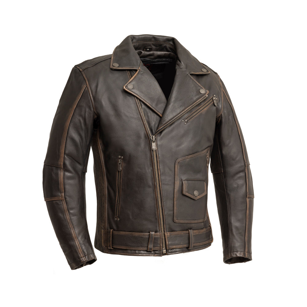 Wrath Men's Motorcycle Leather Jacket: Looking for a stylish vintage motorcycle leather jacket? Then the New Wrath Motorcycle