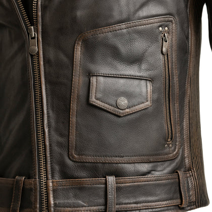 Wrath Men's Motorcycle Leather Jacket: Looking for a stylish vintage motorcycle leather jacket? Then the New Wrath Motorcycle