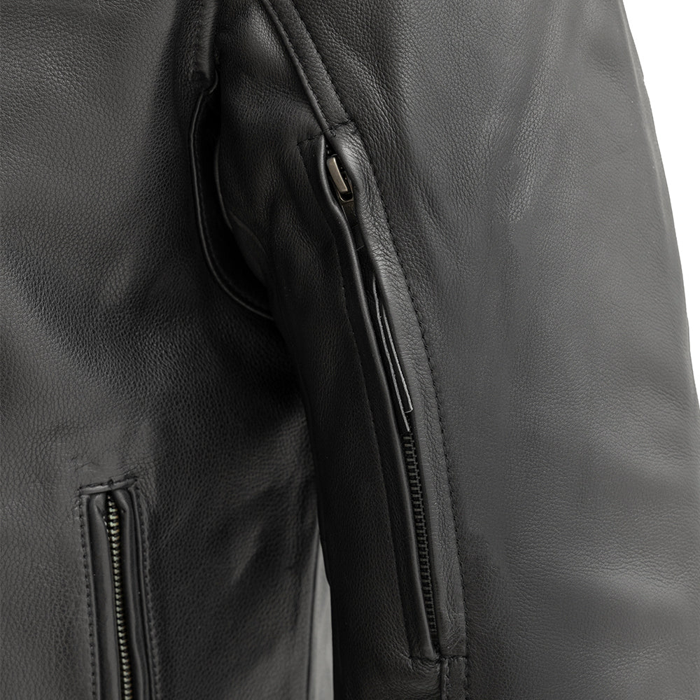 Additional view of the Eagle Leather Top Performer jacket showing padded elbow and shoulder detailing