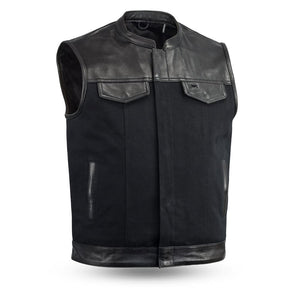 Eagle Leather Half Leather Half Canvas Vest: The Lowrider offers both function and comfort built of our ever popular 49/51 cl
