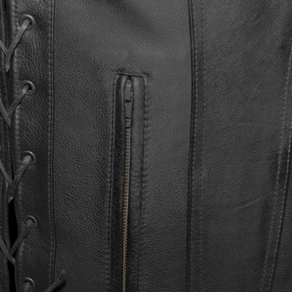 Men's Gambler Leather Vest: Experience a blend of style and function with our Men's Gambler Leather Vest