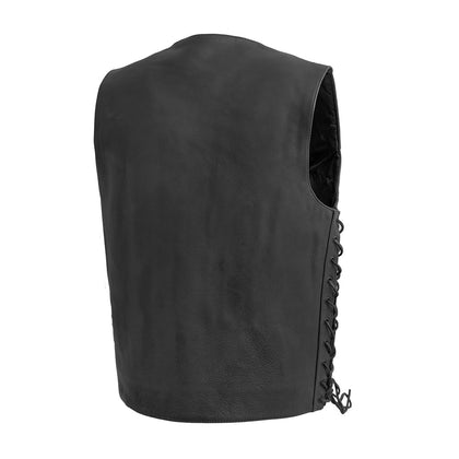 Deadwood Leather Vest: Deadwood Men's Motorcycle Western Style Leather Vest
PRODUCT OVERVIEW:
The Deadwood Leather Vest, from