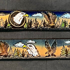 Belt Scene Eagle Blue: Complete your outfit with this rustic leather snap belt with tarnished brass buckle or stainless steel