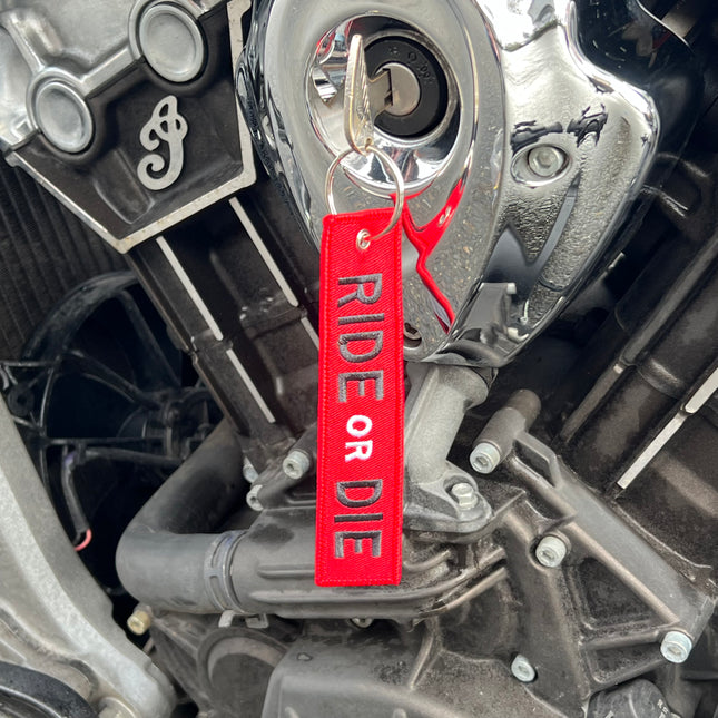 Motorcycle Key Chain - Ride Or Die Red