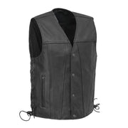 Men's Gambler Leather Vest: Experience a blend of style and function with our Men's Gambler Leather Vest