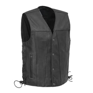 Men's Gambler Leather Vest: Experience a blend of style and function with our Men's Gambler Leather Vest