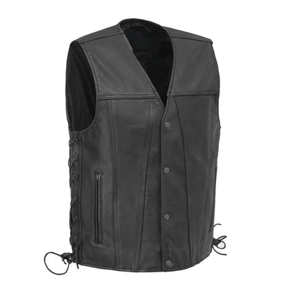 Men's Gambler Leather Vest: Experience a blend of style and function with our Men's Gambler Leather Vest