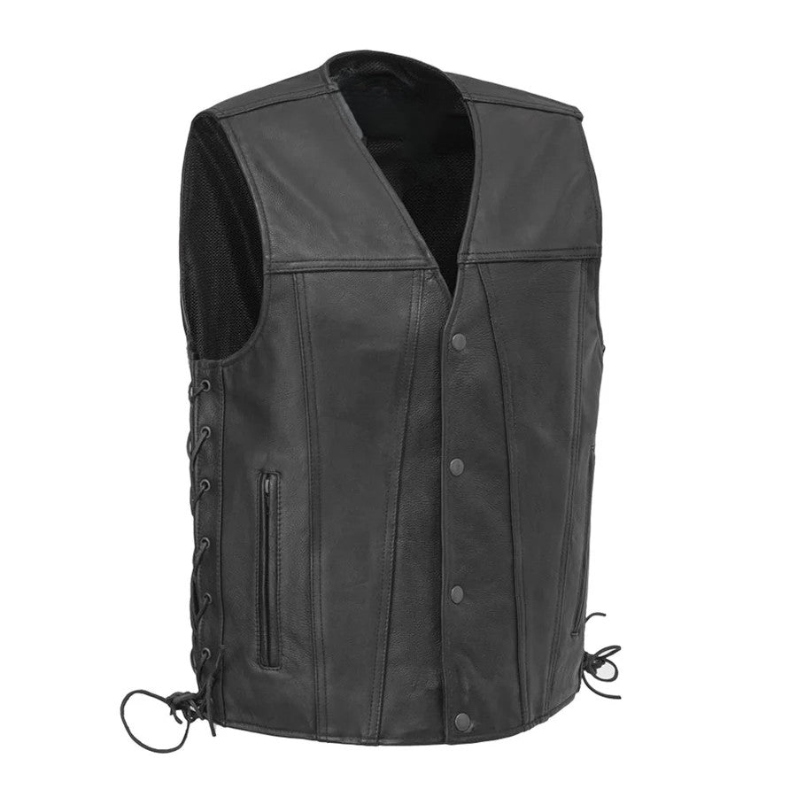 Men's Gambler Leather Vest: Experience a blend of style and function with our Men's Gambler Leather Vest