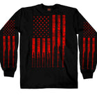 Men's LS T-Shirt Flag Bullets: 100% Heavyweight Cotton

Flag Bullets Print on Chest and Sleeves Proudly Printed In The USA
