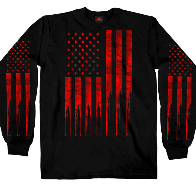 Men's LS T-Shirt Flag Bullets