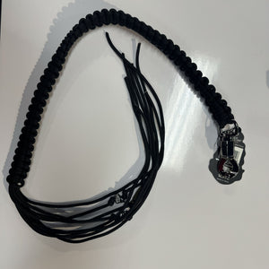 36" Paracord Biker Whip: metal punisher skull beads