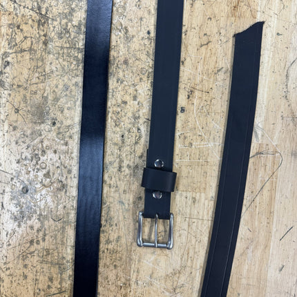 Harness Leather Belt Plain Blk