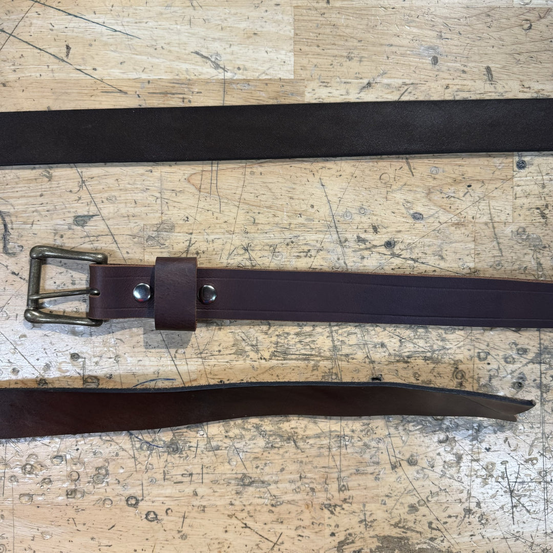 Harness Leather Belt Plain Brw
