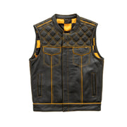 Men's Yellow Checker Vest: Men's Yellow Checker Vest