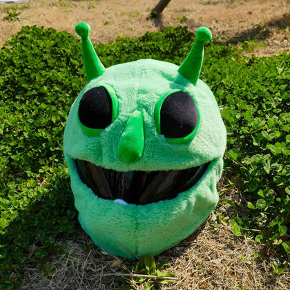 Helmet Cover - Lil Green Man: Embrace your inner alien with our Lil Green Man helmet cover