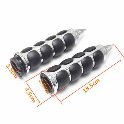 Eyeso Grips - Spiked: Fits 1" Handlebars with dual cable throttles 
Available in black or chrome 
Does NOT fit: 
- Throttle b