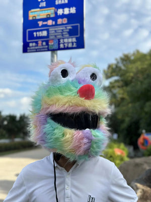 Helmet Cover - Rainbow Mop Head: Add some fun to your gear with our Helmet Cover - Rainbow Mop Head! Make a statement and exp
