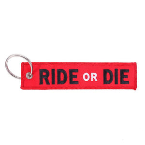 Motorcycle Key Chain - Ride Or Die Red: Dimensions: 4
