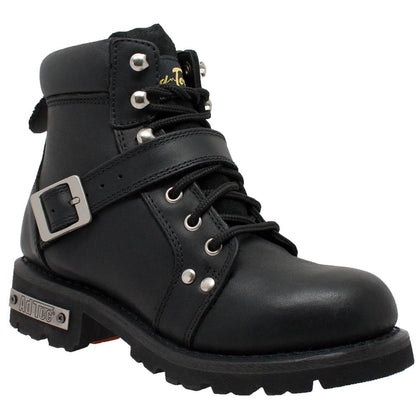 Ladies 6" Zipper Boot: Plain Soft Toe
Goodyear Welt Construction
Strap for adjustment