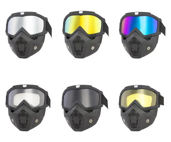 Half Helmet Full Riding Goggles