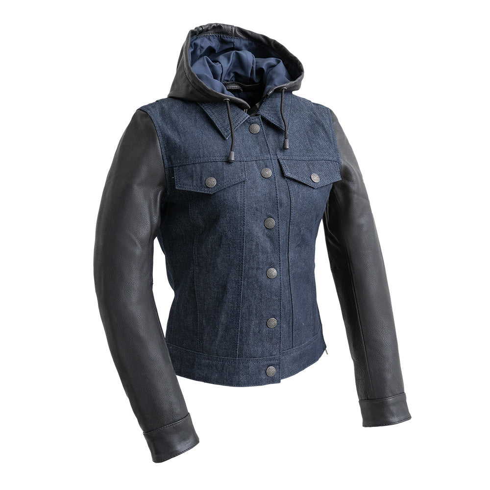 Ladies Holli Denim/Leather Jacket: The Holli jacket is a perfect pairing of style and functionality