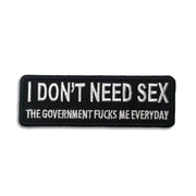 Don't Need Sex Patch embroidered product photo