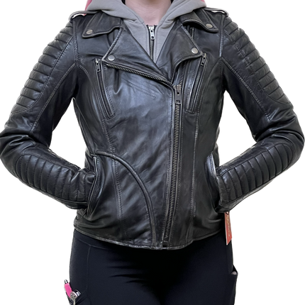 Ladies Soft Lambskin Hoodie Jacket