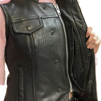 Ladies Dot Leather Club Vest