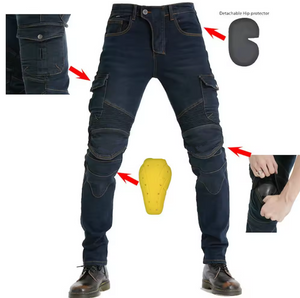 Men's Kevlar Armored Motorcycle Riding Jeans: Experience protection and comfort while riding with our Men's Kevlar Armored Mo