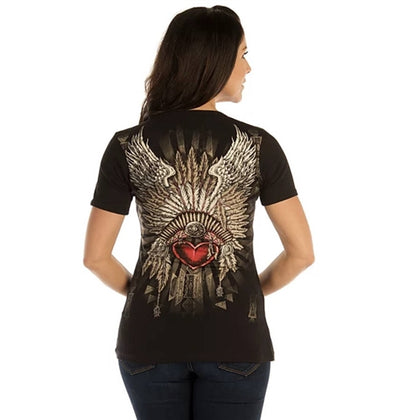 Ladies Heart Headdress Shirt: Features

USA Made
95% Cotton, 5% Spandex
Machine wash cold inside out