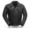 Eagle Leather Mastermind jacket with snap-down lapel, collar, and asymmetrical zipper