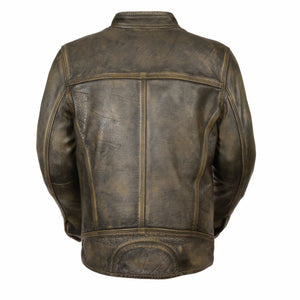 Men's Euro-collar Jacket Distressed: Features:

Premium Cowhide 1