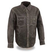 Men's Lightweight Leather Shirt: Brand : Milwaukee Leather 
Group : SHIRTS  
Status : REGULAR 
Classification : MEN LEATHER S