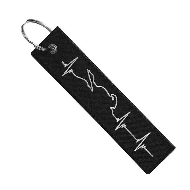 Motorcycle Key Chain - Heartbeat White