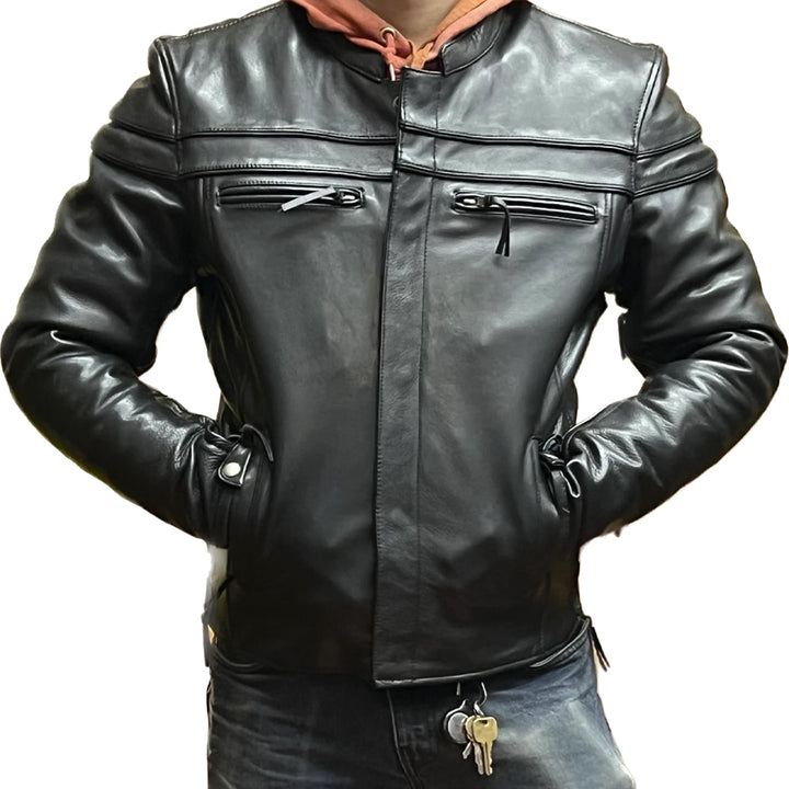 Men's Top Gun Leather Jacket Front View by Eagle Leather
