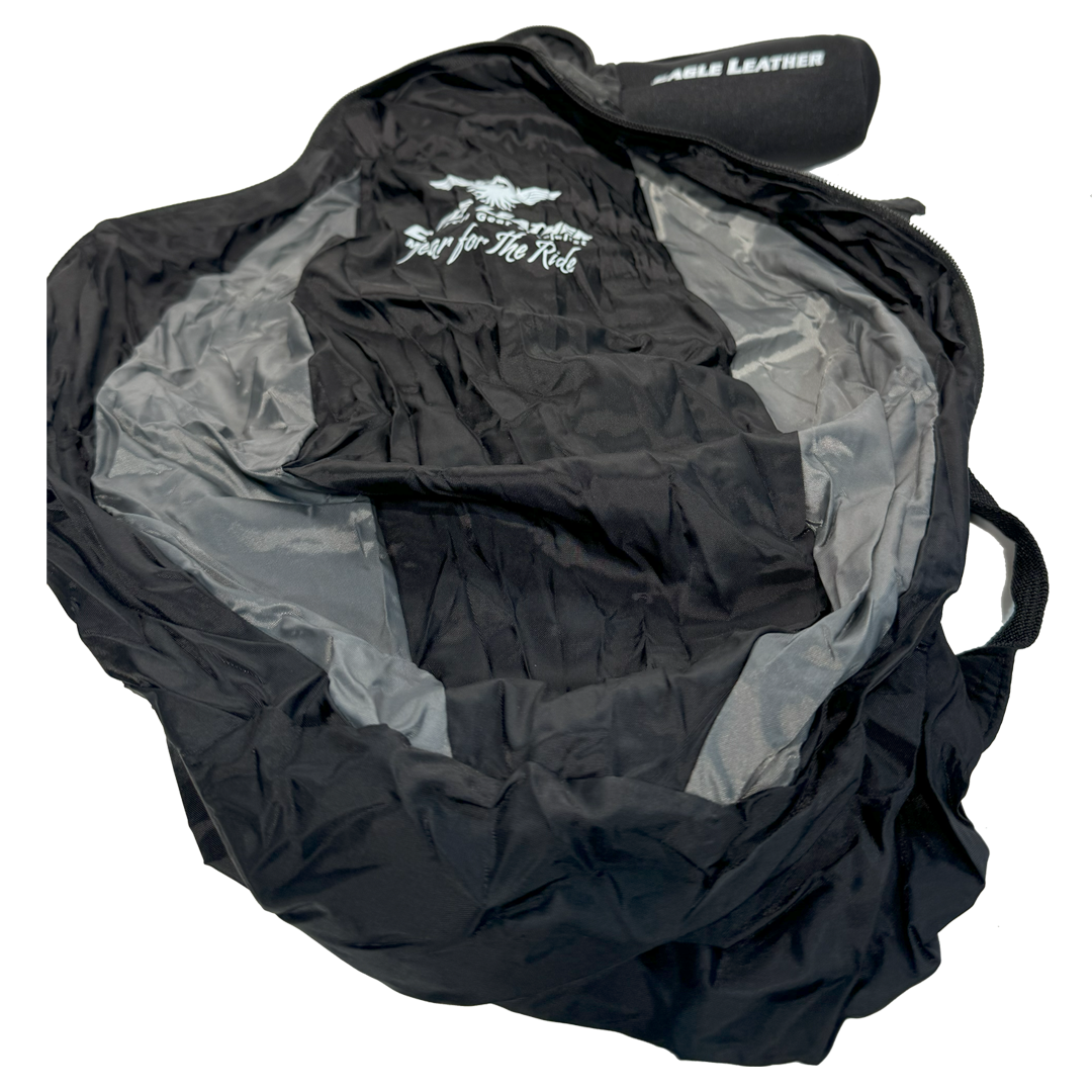 Eagle Leather Packable Backpack: A backpack large enough to fit a full face helmet that packs up to fit in your hand