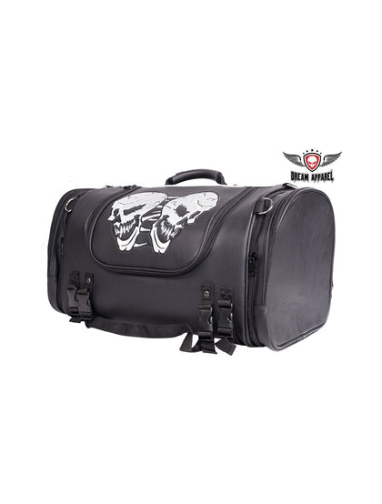 PVC Small SissyBar Trunk Bag With Skull: Dimensions: 17" x 12" x 10