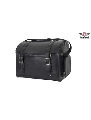 Black PVC Trunk Bag SB90: Made from durable PVC
Mounts to rack by Velcro strap and D-rings
Motorcycle rack can slide into fla
