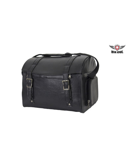 Black PVC Trunk Bag SB90: Made from durable PVC
Mounts to rack by Velcro strap and D-rings
Motorcycle rack can slide into fla
