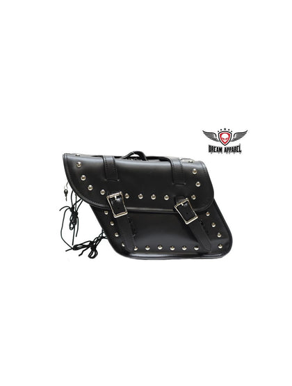 PVC Saddlebag With Studs Black 4056PV: Dimensions - 12" x 6" x 8