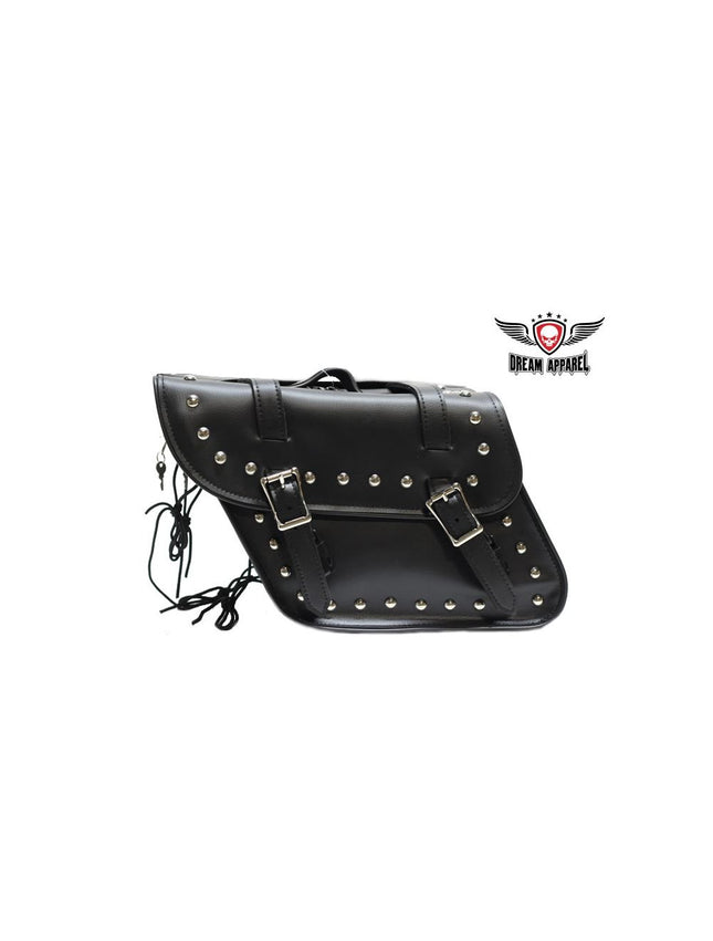 PVC Saddlebag With Studs Black 4056PV