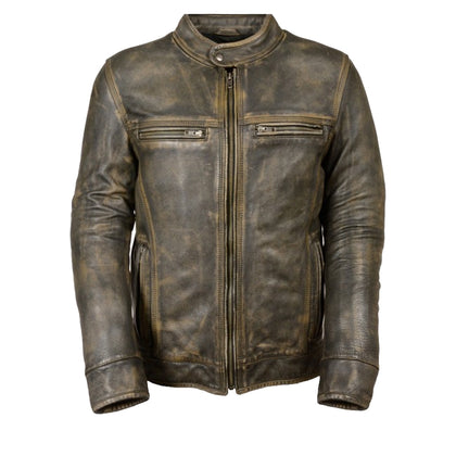 Men's Euro-collar Jacket Distressed: Features:

Premium Cowhide 1